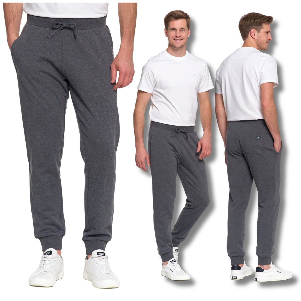 DRESOWE SPODNIE MĘSKIE WIĄZANE KLASYCZNE ZE ŚCIĄGACZAMI MORAJ M