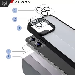 Etui do iPhone 15 Pro Obudowa Case +2x szkło na ekran i 2x obiektyw pancerne Alogy 360 Hybrid Set 5w1 czarno-przezroczyste - Etui i futerały do telefonów Etui do iPhone 15 Pro Obudowa Case +2x szkło na ekran i 2x obiektyw pancerne Alogy 360 Hybrid Set 5w1 czarno-przezroczyste - Etui i futerały do telefonów - miniaturka - grafika 3