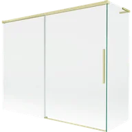 Parawany nawannowe - Mexen Rox L parawan nawannowy 2-skrzydłowy rozsuwany 190 + 90 x 150 cm, transparent, złoty szczotkowany - 8C9L-190-090-55-00 - miniaturka - grafika 1