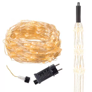 Lampki choinkowe 300 LED na prąd włosy anioła ciepły biały CL0093 - Oświetlenie świąteczne - miniaturka - grafika 1