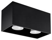 Lampy sufitowe - Sollux Lighting Plafon QUAD MAXI czarny - miniaturka - grafika 1