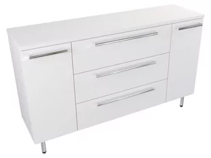 Szafka Stojąca Z Blatem ATH 140 cm K - Biały Mat - Uchwyty Chromowane - Szafki łazienkowe - miniaturka - grafika 1