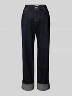 Spodnie damskie - Jeansy z prostą nogawką i 5 kieszeniami - miniaturka - grafika 1