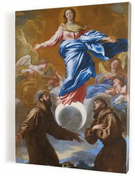 Obraz Matki Bożej Niepokalanej ze św. Antonim i św. Franciszkiem - Ikony i obrazy sakralne - miniaturka - grafika 1