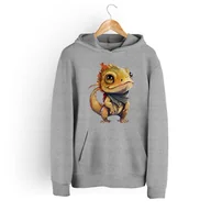 Bluzy dla dziewczynek - Bluza dziecięca z kapturem agama brodata 104 5made - miniaturka - grafika 1