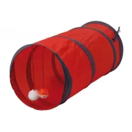 Zabawki dla kotów - Pets Collection Tunel dla kota z zabawką czerwony 51 cm - miniaturka - grafika 1