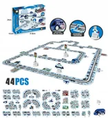 Zabawki konstrukcyjne - TOR DLA SAMOCHODÓW PUZZLE 44 ELEMENTY + SAMOCHÓD - miniaturka - grafika 1