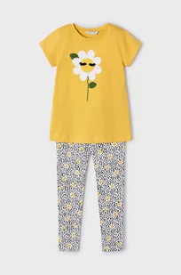 Mayoral komplet bawełniany dziecięcy kolor żółty - Dresy i komplety dla dziewczynek - miniaturka - grafika 1