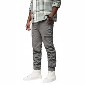 Spodnie męskie - Spodnie męskie joggery z kieszeniami cargo szare V4 OM-PAJO-0200 XL - miniaturka - grafika 1