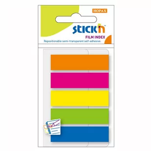 STICKN Zakładki indeksujące samoprzylepne mix 5 kolorów neon - Przybory szkolne - miniaturka - grafika 1