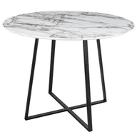 Stoły - Stół okrągły CARAT 100 mamur - MDF, czarna podstawa - miniaturka - grafika 1