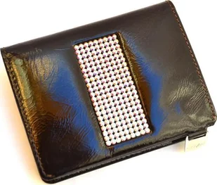 Swarovski cv-100 wizytownik skórzany brązowy z kamieniami swarovskiego cv 100 - Etui na dokumenty i karty - miniaturka - grafika 1