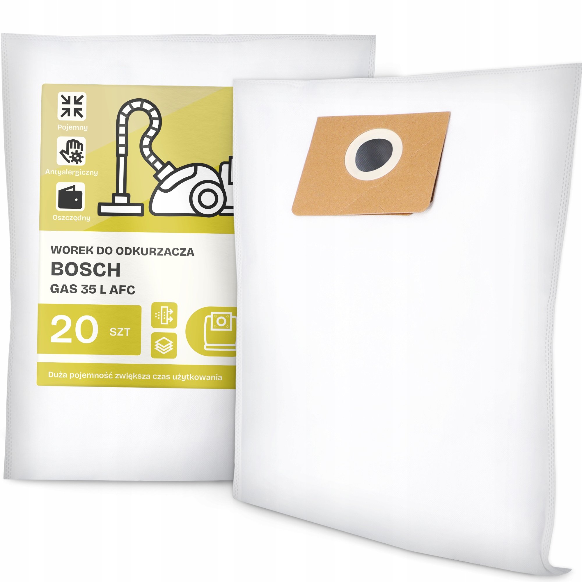 20x Worek do Odkurzacza Bosch Gas 35 L Afc Syntetyczny Duży Torba Worki G9