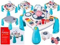 Zabawki interaktywne dla dzieci - STOLIK 2W1 DLA DZIECI EDUKACYJNY ZIELONY - miniaturka - grafika 1