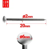 Gwoździe - Gwoździe do obrazów srebrne 2x20 mm 30szt. - miniaturka - grafika 1