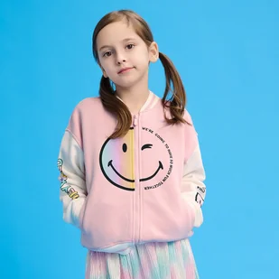 Cool Club, Bluza dziewczęca, rozpinana, różowa, SmileyWorld - Bluzy dla dziewczynek - miniaturka - grafika 1