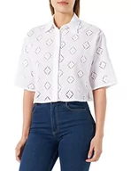 Bluzy damskie - BOSS C_bislaca bluza damska, White100, 40 - miniaturka - grafika 1