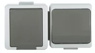 Gniazdka elektryczne - Timex elektro JANTAR Gniazdo pojedyncze z/u + łącznik pojedynczy IP44 szary GWN-J GWN-J SZ - miniaturka - grafika 1