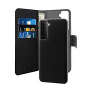 Etui i futerały do telefonów - PURO Etui Wallet Detachable 2w1 do Samsung Galaxy S21 FE Czarny - miniaturka - grafika 1