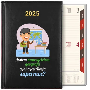 KALENDARZ TERMINARZ KSIĄŻKOWY A5 2025 PREZENT DLA NAUCZYCIELEM GEOGRAFI WZ - Notesy i bloczki - miniaturka - grafika 1