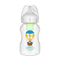 Butelki dla niemowląt - Dr Brown's Butelka szeroka szyjka 330ml Options+ ze smoczkiem +3 miesiące dekor królik z balonami - miniaturka - grafika 1