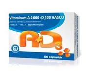 Witaminy i minerały - Hasco-Lek Vitaminum A 2 000 + D3 400 x 50 kaps - miniaturka - grafika 1
