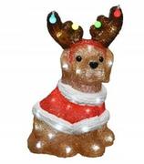 Ozdoby bożonarodzeniowe - Figurka Świąteczna Ozdobna Pies Led 25 Cm - miniaturka - grafika 1