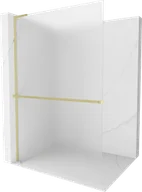 Ścianki i drzwi prysznicowe - Mexen Kioto+ L ścianka prysznicowa z półką Walk-in 100 x 200 cm, szron, złota szczotkowana - 800-100-123-55-30 - miniaturka - grafika 1