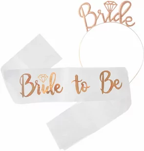 Zestaw szarfa z opaską Bride - 1 szt. - Wieczór panieński i kawalerski - miniaturka - grafika 1