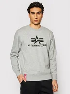 Bluzy męskie - Alpha Industries Bluza Basic Sweater 178302 Szary Regular Fit - miniaturka - grafika 1