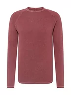 Swetry męskie - KEY LARGO Thomas okrągły dekolt sweter męski, Bordeaux Red (1303), XL - miniaturka - grafika 1