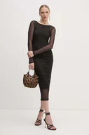 Sukienki - Patrizia Pepe sukienka kolor czarny maxi dopasowana 8A1344 J149 - miniaturka - grafika 1