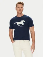 Koszulki męskie - Mustang T-Shirt Austin 1016483 Granatowy Regular Fit - miniaturka - grafika 1