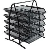 Podnóżki, podpórki, podkładki - Stojak na dokumenty GR-071 5 szuflad siatka czarny 120-1955 GRAND - miniaturka - grafika 1