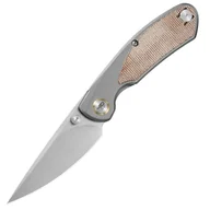 Noże - Nóż składany Bestech Lito Titanium / Natural Canvas Micarta, Satin M390 by Ostap Hel (BT2307B) - miniaturka - grafika 1
