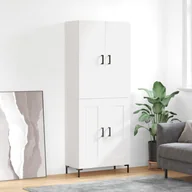 Witryny - vidaXL Witrynka biała połysk 69,5x34x180 cm materiał drewnopochodny - miniaturka - grafika 1