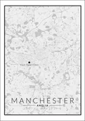 Plakaty - Galeria Plakatu, Manchester, OldTrafford mapa czarno biała, 42x59,4 cm - miniaturka - grafika 1