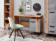 Biurka - Industrialne Biurko Z Szafką Na Metalowych Nogach Soho Sh09 Dąb Beton - miniaturka - grafika 1