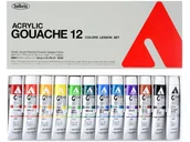 Farby i media malarskie - Zestaw Gwaszy Artist Acrylic Gouache 12K Holbein D410 - miniaturka - grafika 1