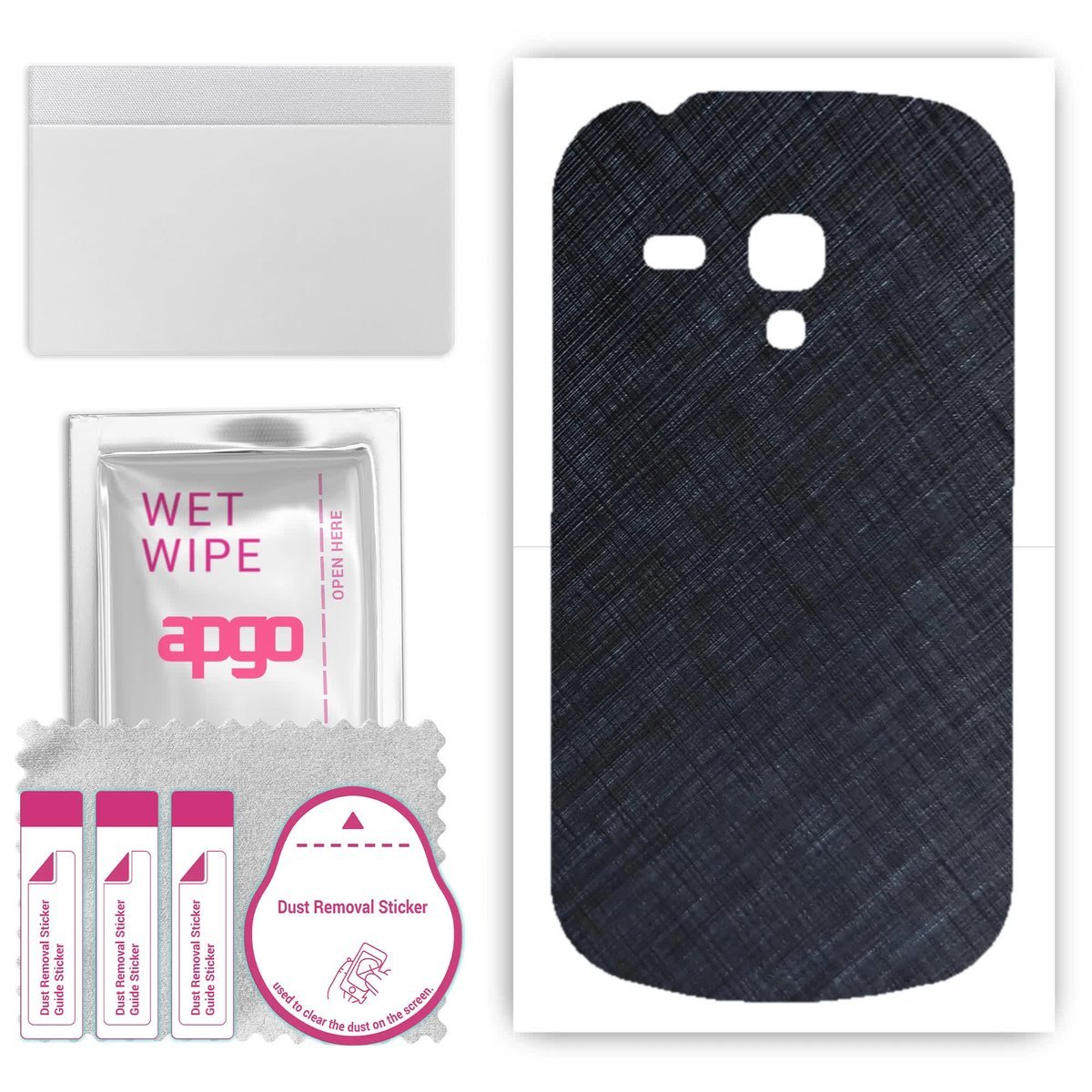 Folia naklejka skórka strukturalna na TYŁ do Samsung Galaxy S3 mini i8190 - Tytan Niebieski - apgo SKINS