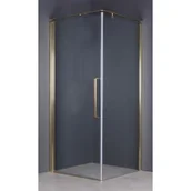 Kabiny prysznicowe - Sea-Horse Fresh Line kabina prysznicowa 90 cm kwadratowa lewa złoty/szkło przezroczyste BK260T09ZL+ - miniaturka - grafika 1