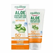 Balsamy i kremy do opalania - EQUILIBRA ALOE Krem do twarzy przeciwsłoneczny anti-age SPF50+ UVA/UVB, 75ml - miniaturka - grafika 1