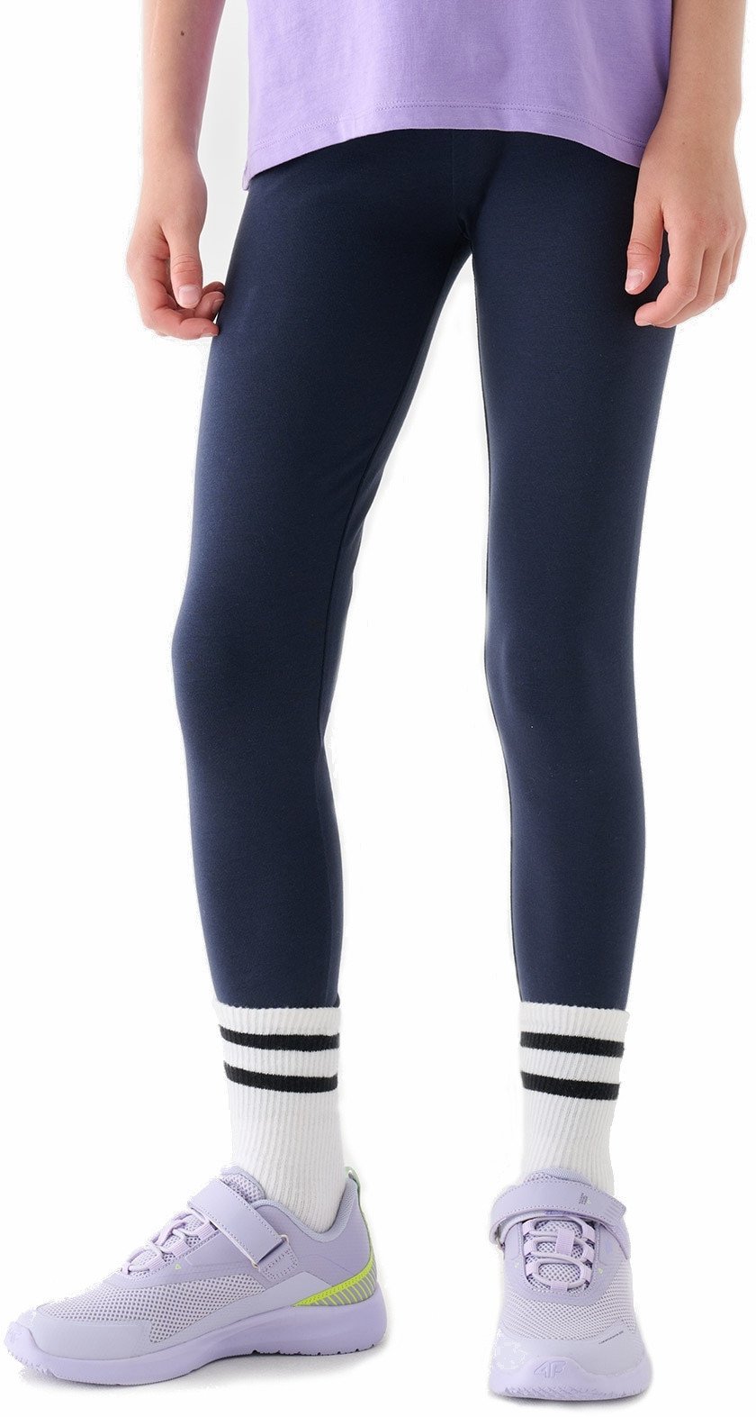 Getry dla dziewczynki F239 4F legginsy sportowe dziecięce bawełniane r 158