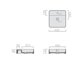 Galassia Smart B Umywalka nablatowa 45x45 cm szary mat 7412GM - Umywalki - miniaturka - grafika 2