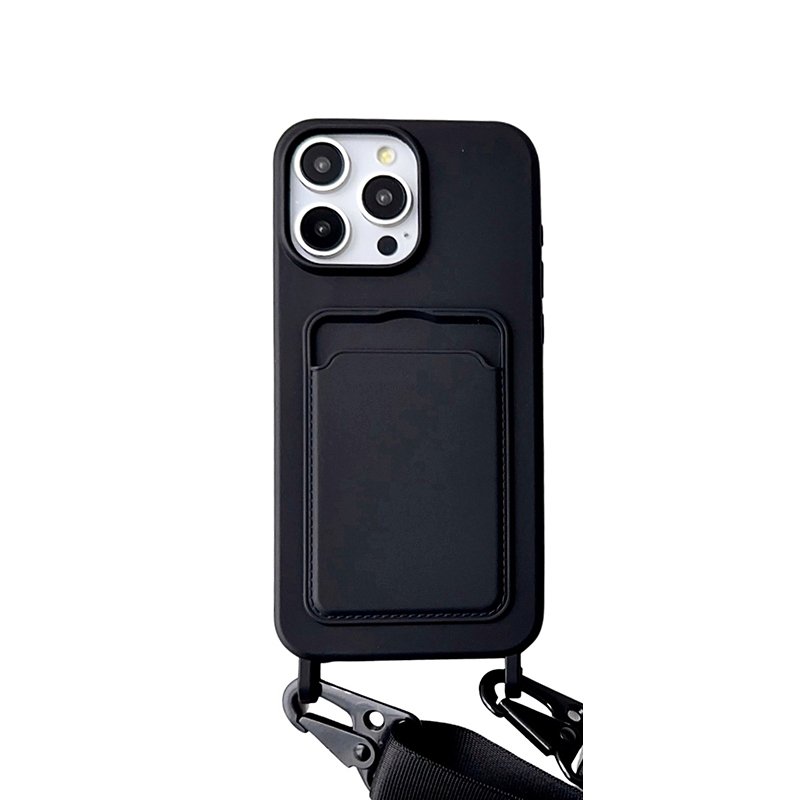 INF Ochronne etui na telefon iPhone 16 Series z uchwytem na karty i smyczą iPhone 16 Pro