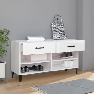 Szafka na buty, wysoki połysk, biała, 102x35x55 cm - Szafki na buty - miniaturka - grafika 4