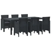 Meble ogrodowe - Zestaw do jadalni w ogrodzie 7 pcs Antracyt Rattan Polt 3378715 - miniaturka - grafika 1
