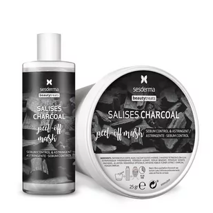 Maska-peeling do twarzy Sesderma Salises Charcoal Peel-Off Mask Puder + Roztwór (8429979461322) - Maseczki do twarzy - miniaturka - grafika 1