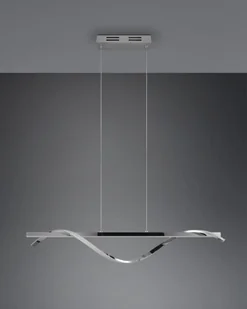 Trio Leuchten Designerska lampa wisząca ze stali z 3-stopniowym ściemnianiem LED - Sander - Lampy sufitowe - miniaturka - grafika 1