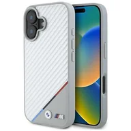 Etui i futerały do telefonów - BMW BMHMP16S23PUDTS iPhone 16 6.1" szary/grey hardcase M Carbon Tricolor Line MagSafe - miniaturka - grafika 1